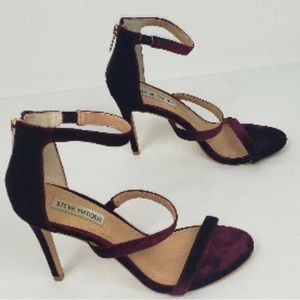Steve Madden double strap velvet stiletto heels